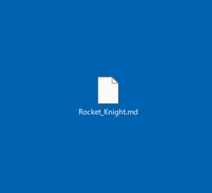 これが吸い出し後に生成されたファイル。この時は「ロケットナイトアドベンチャー」を吸い出したので、ファイル名が「Rocket_Knight.md」になっています。